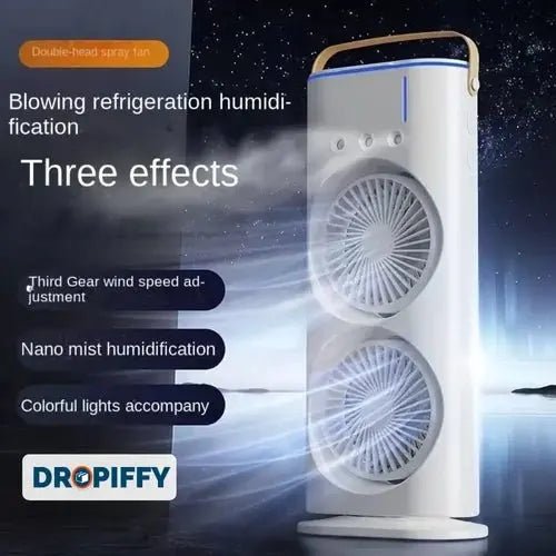 Dropiffy 4000mAh Double Ended Spray Fan, Dual Air Fan Rotating With Remote Control