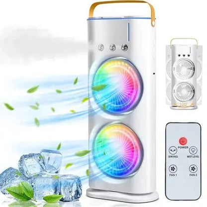 Dropiffy 4000mAh Double Ended Spray Fan, Dual Air Fan Rotating With Remote Control